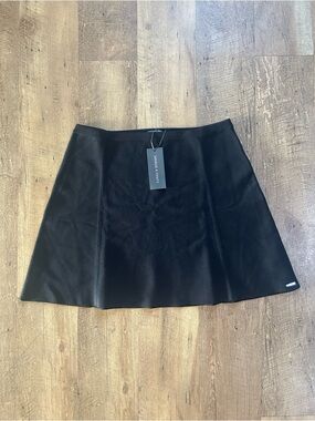 Savage X Fenty Flirty Figure Mini Skirt XL NWT Black Ponte Flare Casual Chic